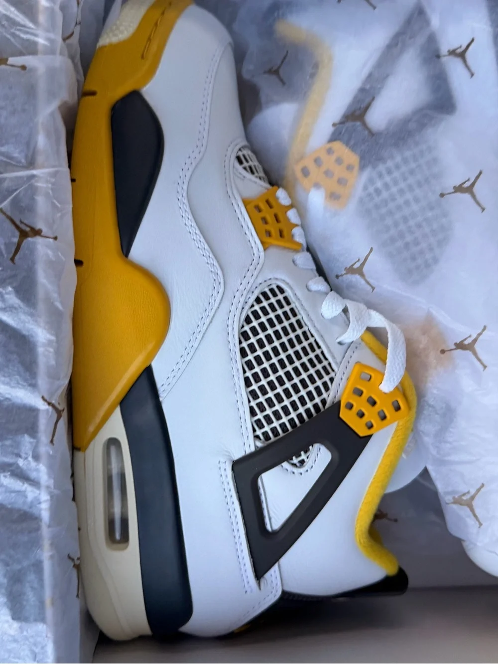 Jordan Men’s Sneakers - White & Yellow Retro Style